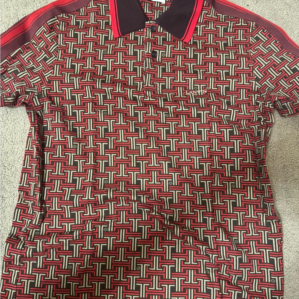 Stylish Red and Black Patterned Men's Shirt